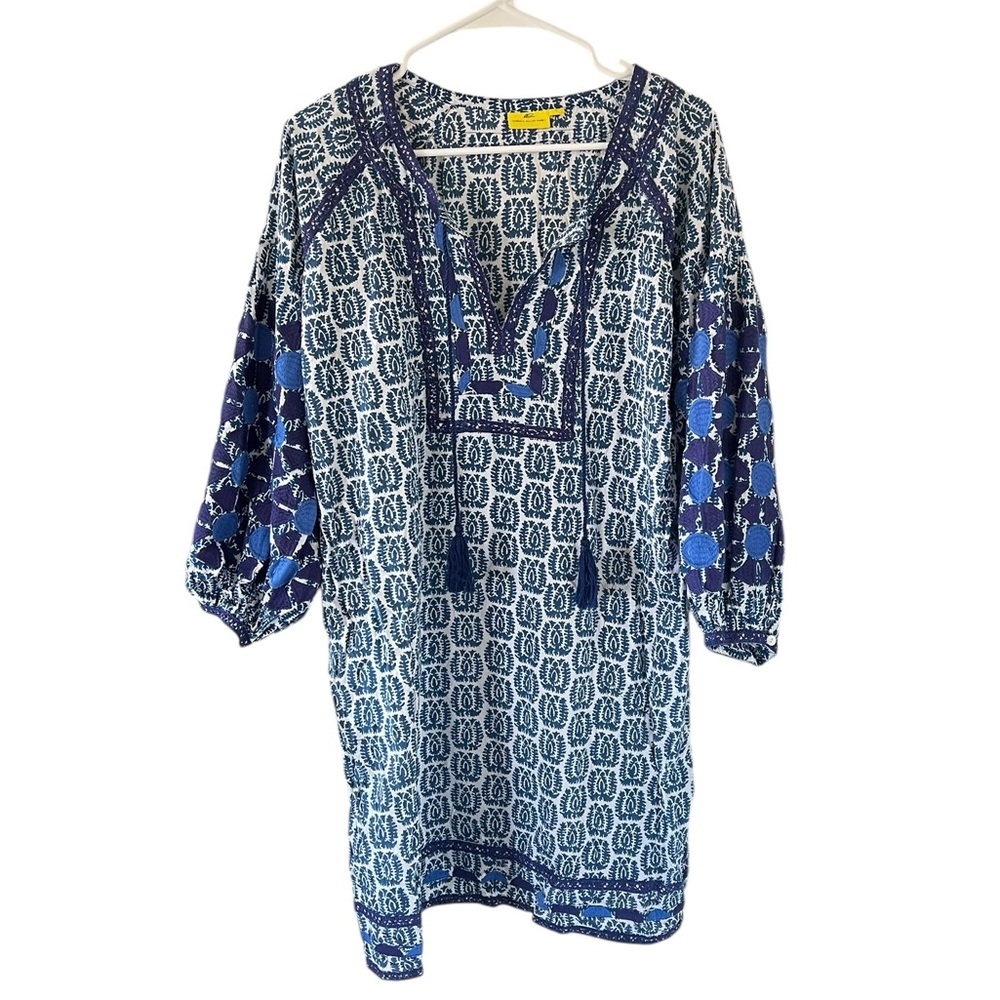 Roberta Roller Rabbit Blue Bohemian Mini Dress